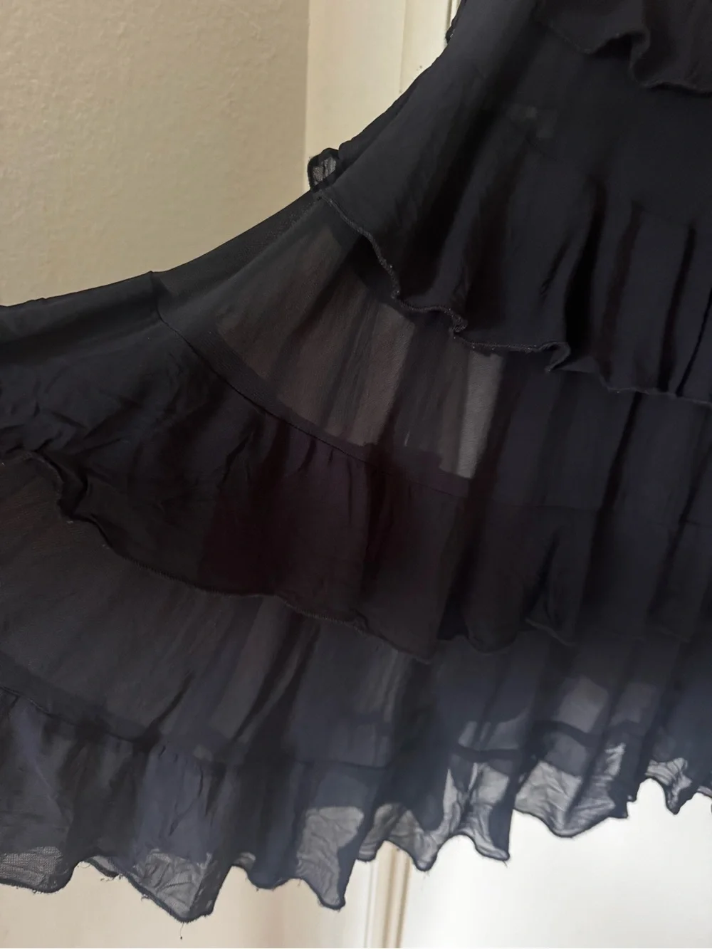 Marikka Nakk Women's Black Tiered Ruffle Maxi Skirt - Picture 3 of 8
